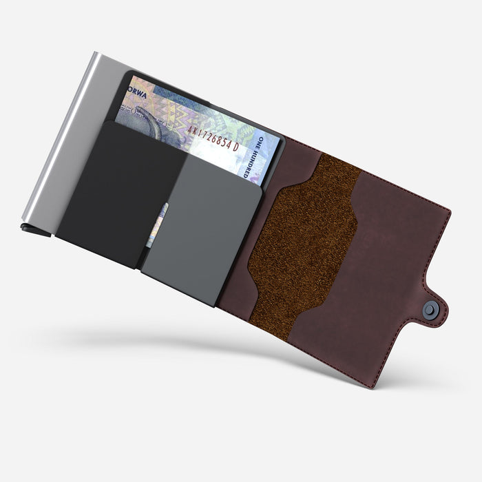 Double Pop Up Wallet Genuine Leather