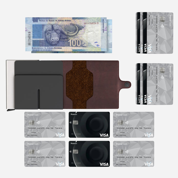 Double Pop Up Wallet Genuine Leather